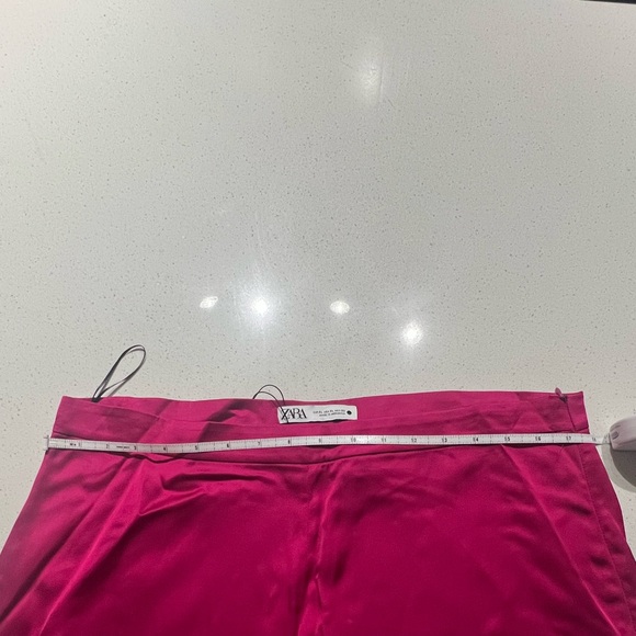 Zara Magenta Silk Wide Leg Pants - Picture 5 of 6